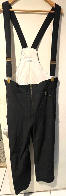 BOGNER MEN/WOMAN SKI PANTS BIBS LINED BLACK SIZE 38x30 MADE IN USA