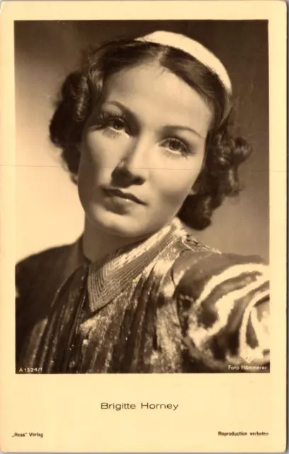 Brigitte Horney German Film Actress Movie Star c1940 Promo Reproduction Postcard