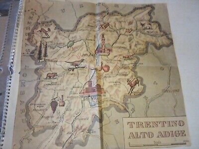 CARTA GEOGRAFICA TRENTINO ALTO ADIGE  ANNI 50 