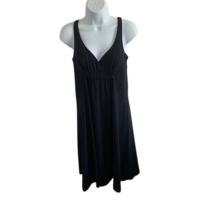 Cabi Women's Size Medium Black Sleeveless Polyester Blend Midi Dress