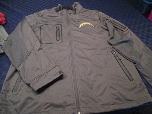 New San Diego Los Angeles Chargers Nfl Football Soft Shell Jacket Gray Large