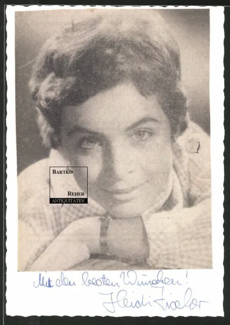 Heidi Fischer Schauspielerin Zeitungsausschnitt und Original Autograph ca. 1960