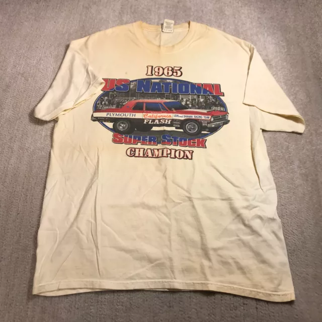 Vintage Shirt Mens  Large US National Super Stock Champion Car Racing 1965 2