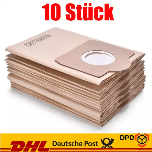 10x Staubsaugerbeutel Papiersäcke 6.959-130.0 Für Kärcher Staubsauger MV 3 WD3