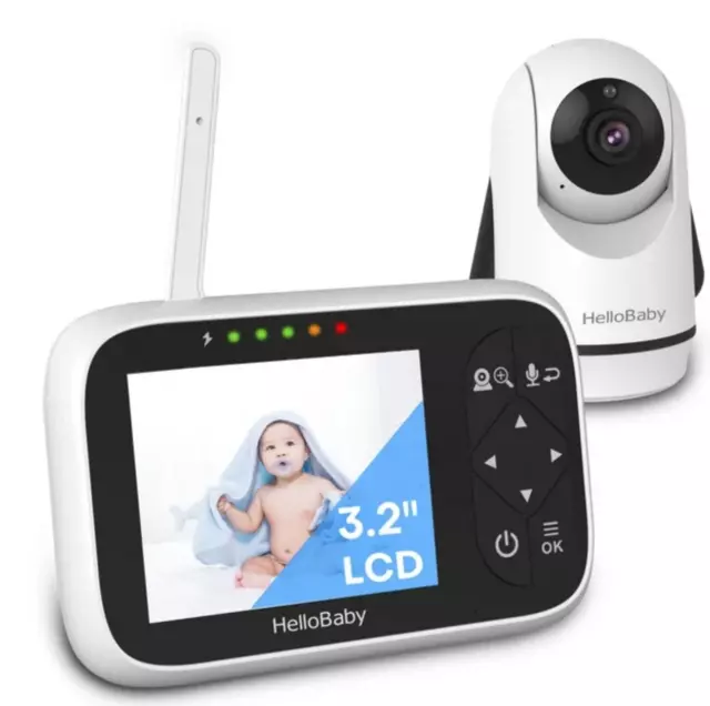 HelloBaby Monitor with Camera and Audio, IPS Screen LCD Display (HB66Pro) 3.2"