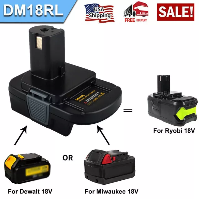 For DEWALT Milwaukee Converter 20V/18V to RYOBI 18V Battery Converter Adapter