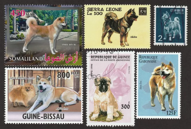 AKITA ** Int'l Dog Postage Stamp Art Collection ** Unique Gift Idea **