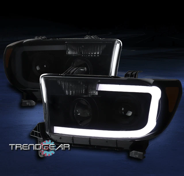 For 07-13 Toyota Tundra/08-17 Sequoia Led Projector Headlights Lamps Black/Smoke