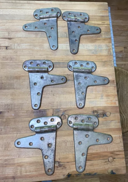 Vintage Ice Box Freezer Hinges Large heavy duty 6” marine boat door?