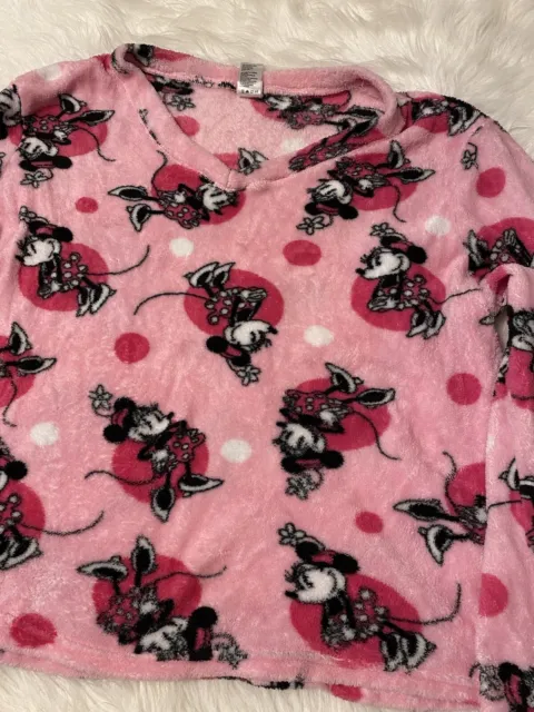 Disney Minnie Mouse Pajamas Womens Size 2X (18W-20W) Pink Two Piece Pajama Set 3