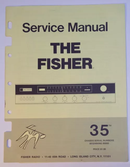 The Fisher Model 35 Service Manual Original 1970 AM/FM Tuner