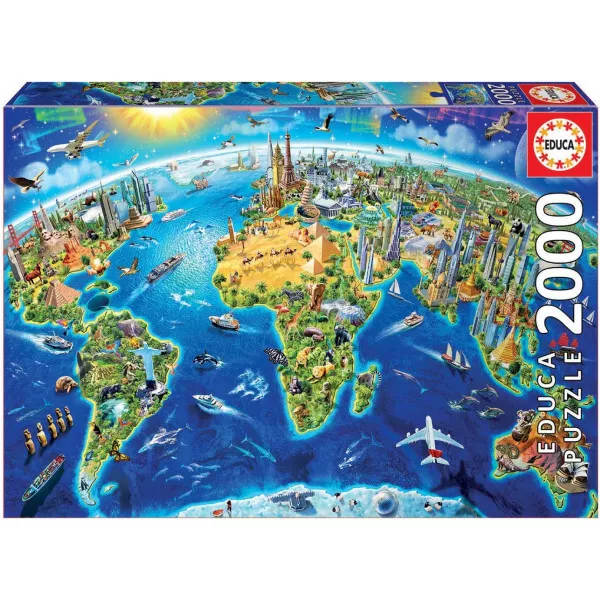 Educa 18017 puzzle adulte 8000 pièces carte du monde antique