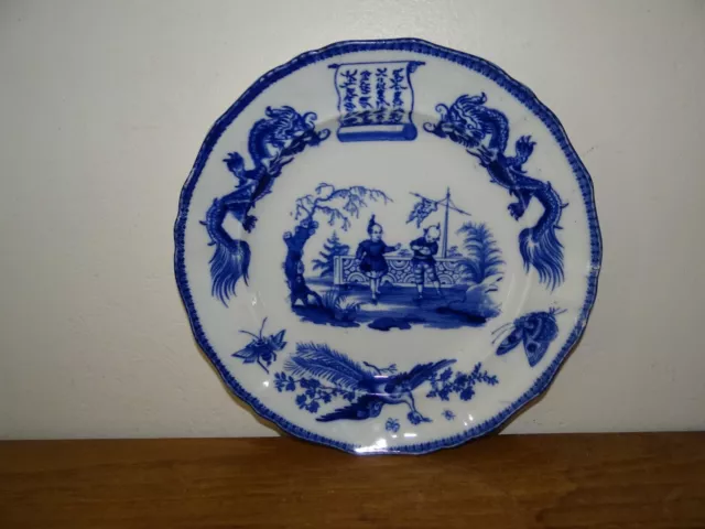 Une Assiette Plate Faïence de Bordeaux Vieillard Modèle Chinois Tonkin Bleu 2