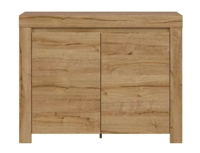 Sideboard Small Lowboard Storage Unit 2 Soft Close Doors 106cm Oak Effect Holten