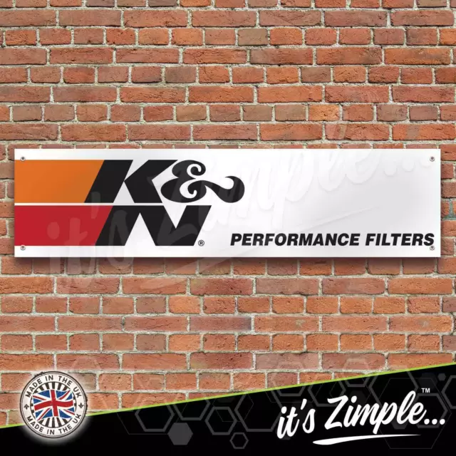K and N Performance Filters Logo Banner Garage Workshop PVC Trackside Sign