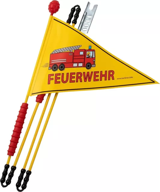 Fahrradwimpel Kinder - Feuerwehr Design