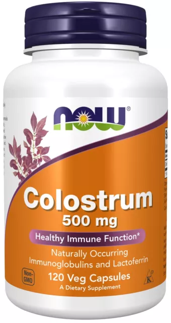 NOW Foods Colostrum 500mg 120 Vegetarian Capsules, Immune System Support