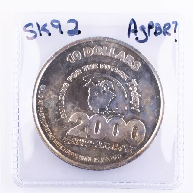 $10 2000 Kindersley Saskatchewan SK92 AgPBR? Canadian Municipal Token