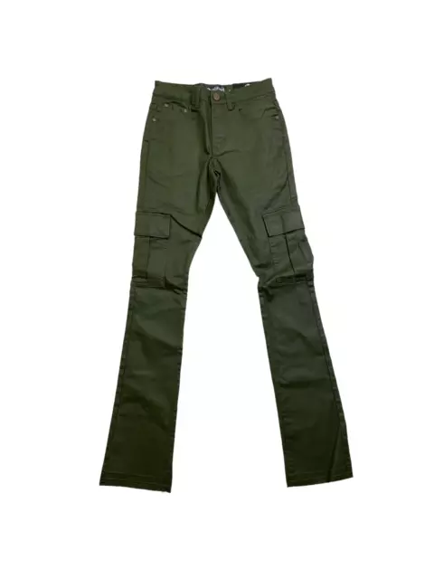 Men QUALIFIED DENIM Wax Cargo Stack Denim Pants