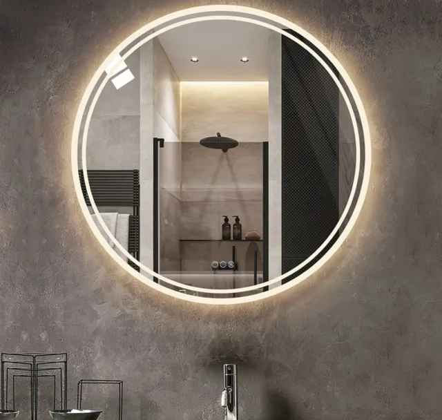LUVODI LED Illuminated Bathroom Mirror: 600 x 600mm Round