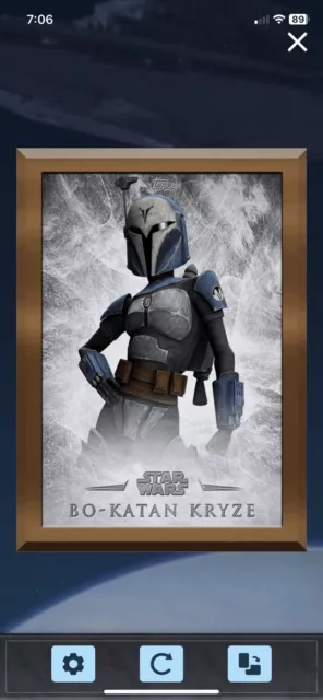 Star Wars Card Trader Topps Digital Bo-Katan Kryze Legendary Gilded Bronze 3cc
