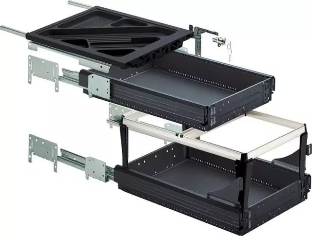 HETTICH Büromöb.-Container-Set,mit Voll- u. Überauszug, Systema Top 2000 46746,S