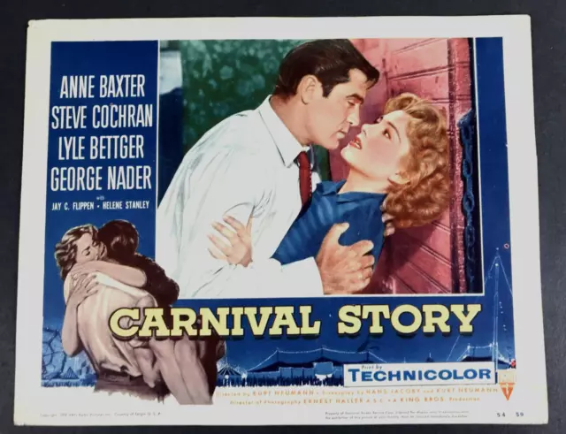 Carnival Story Theater Lobby Card Anne Baxter Steve Cochran 1953