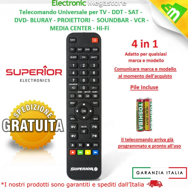 Telecomando Di Ricambio Per TV UNITED – Compatibile Con LED32H50, LED32H60, LED32HS51, LED40HS50, LED24H40 E Modelli Simili