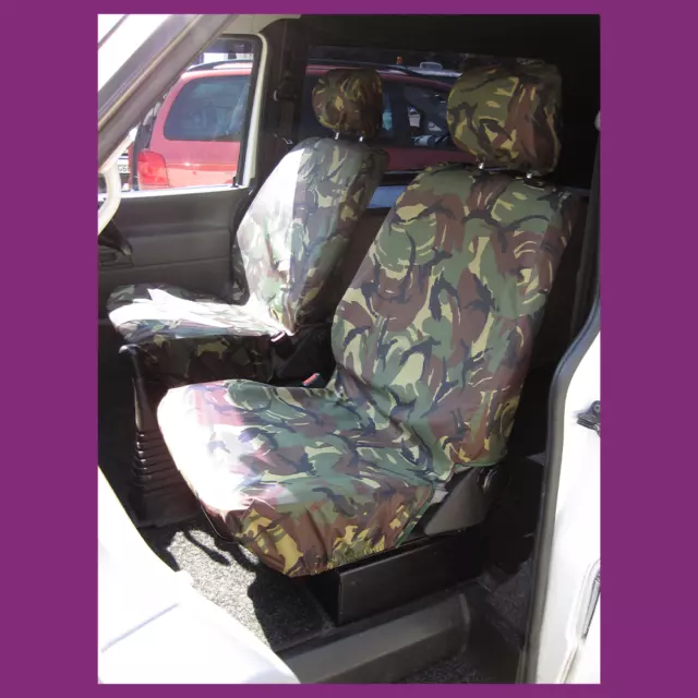 VW Transporter T4 Front Pair Tailored Waterproof Camouflage Seat Covers