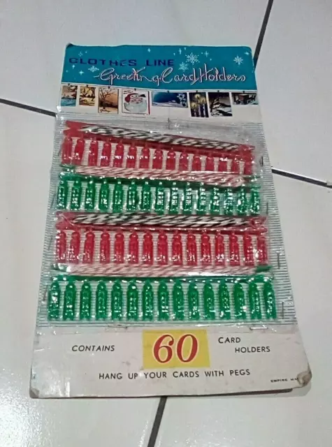 1960's Vintage Clothes Line Greeting Card Holder Empire Made Never opened