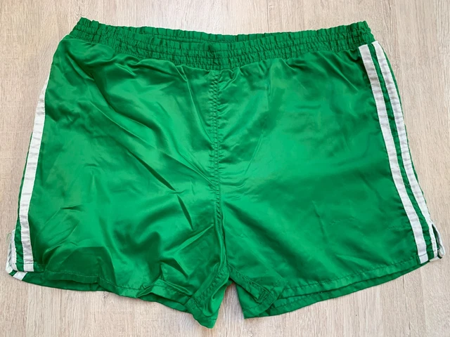 Pantaloncini Oldschoool vintage retrò ADIDAS verde lucido nylon sprinter M D5