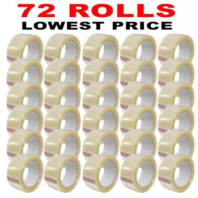 72 Clear Tape Parcel Packing Strong  48Mm X 66M Box Sealing Sellotape Packaging