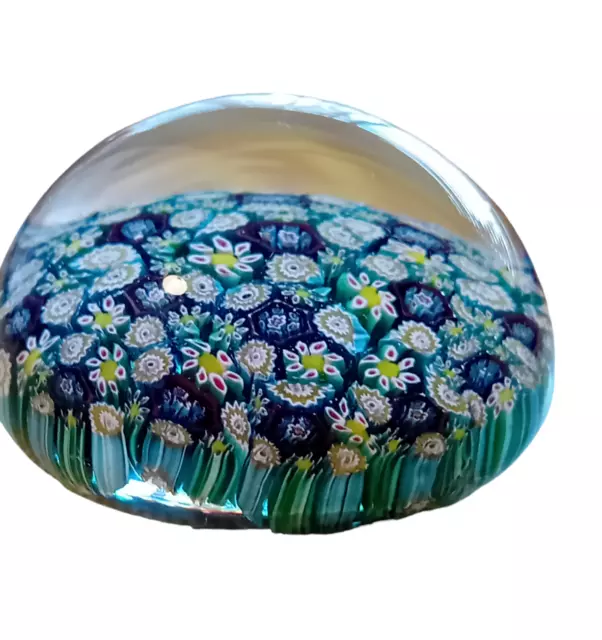 Vintage Mid 20th Century Murano Millefiori Glass Paperweight. ALT signed