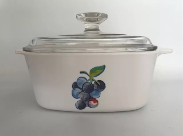 CORNING WARE FRUIT BASKET GRAPES  A-1.5-B ~ 1.5 Liter CASSEROLE DISH W/A-7-C LID