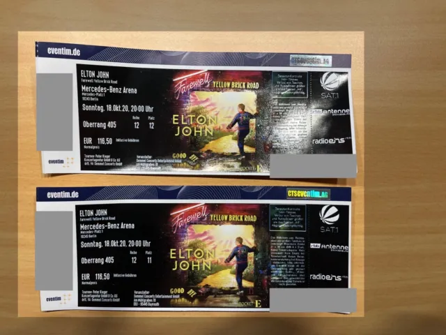2x Elton John Konzert Tickets 10.05.23 Berlin Mercedes-Benz-Arena