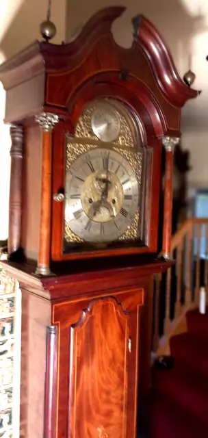 Antique  Mahogany 8 Day " Barnsley "  Longcase/Grandfather  Clock