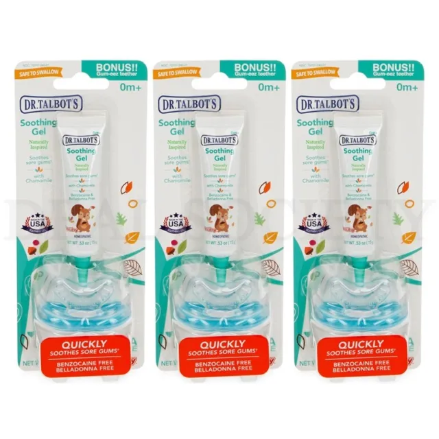 Dr. Talbot's Soothing Gel for Sore Gums with Teether Combo - Lot of 3