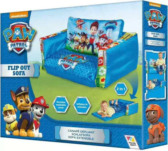 Paw Patrol Inflatable Flip Out Mini Kids Sitting Sofa & Lounger Nickelodeon