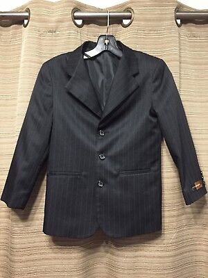 Youth Boys Metro Concepts Claiborne Co. Suit Jacket Blazer 10R Black Pin Stripes