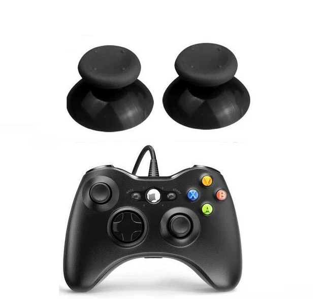 2 Xbox 360 Thumbsticks Black Joysticks Analog Cover Sticks Grip Cap Axis Replace