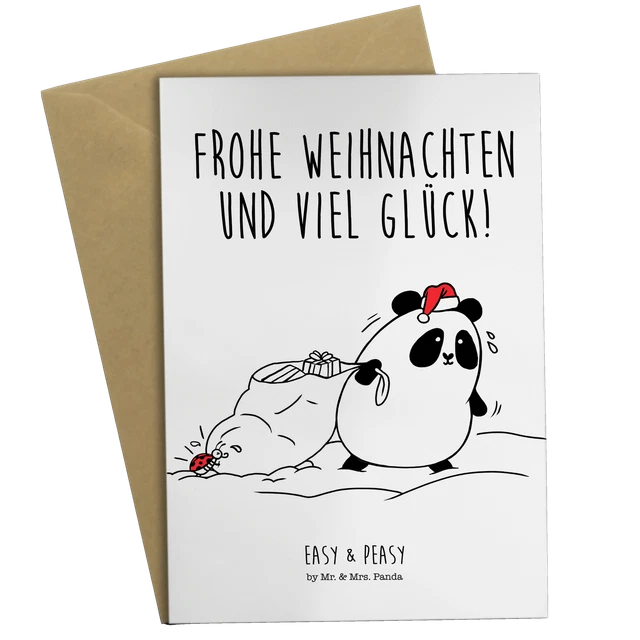 Grußkarte Easy & Peasy Frohe Weihnachten - Geschenk Hochzeitskarte Klappkarte