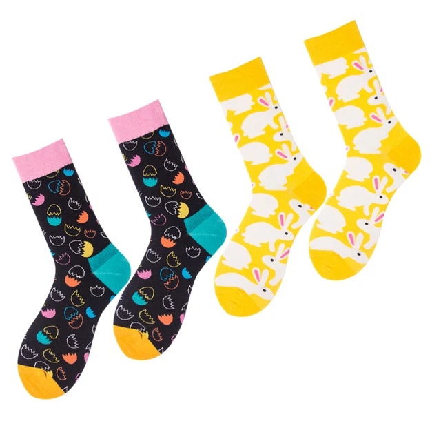 2 Pairs Chaussettes Fantaisie Chaussettes Confortables Pour Femmes 2