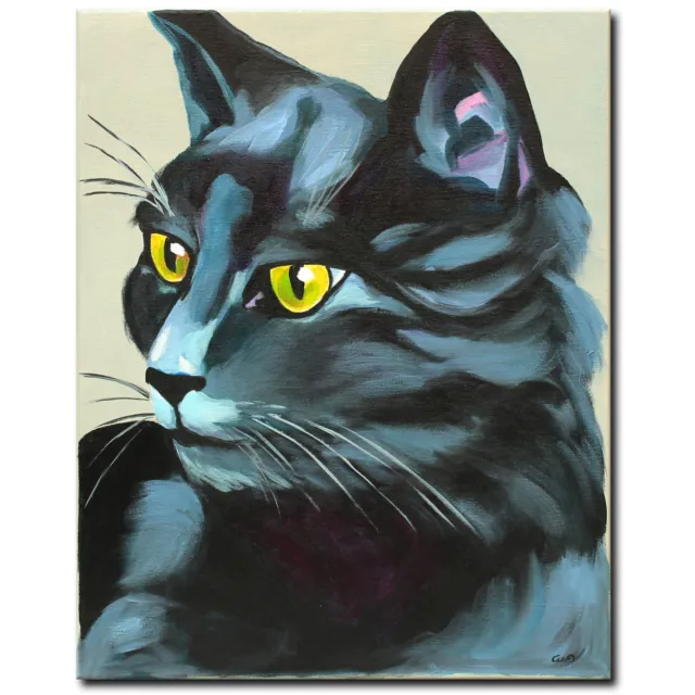 Quadro acrilico Novaarte gatto pittura astratta arte moderna animali ORIGINALE