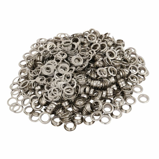500pcs 12mm Dia. int. oeillet plaquées nickel fer kit avec rondelles