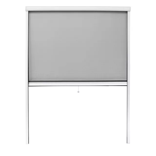 Moustiquaire fenêtre enroulable 130x160cm en aluminium blanc protection insectes