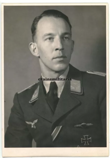 Orig. Foto Portrait Offizier HAISS Adolf 1(F)/124 Kirkenes Orden E^P WIA Eismeer