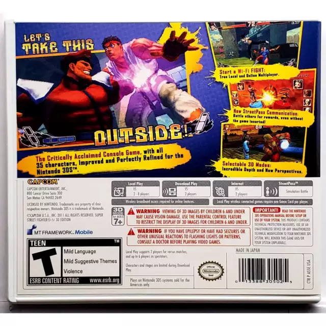 Super Street Fighter IV 3D Edition - Nintendo 3DS Pristine 180 Day Guarantee 2