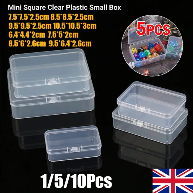 Square Mini Clear Plastic Small Box Hook Jewelry Earplugs