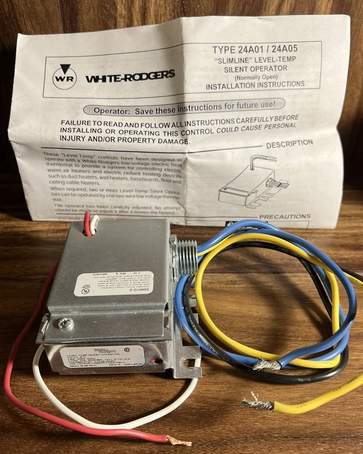 White Rodgers Slimline Level-Temp 24A01G-3 Heat Relay, 240V 60Hz Line - UNUSED