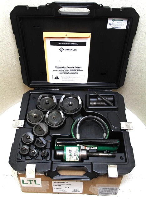 GREENLEE 7310sb Hydraulic Knockout Set  w/BRAND NEW PLASTIC CASE (100% TESTED)